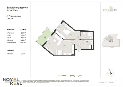 2-Zimmer-Wohnung kaufen in Wien – 57,48 m², € 479.000 – Bild 17 von 17