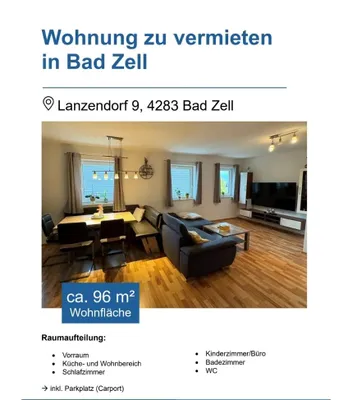 Wohnung mieten in Freistadt – 96 m², € 850 – Bild 1 von 2