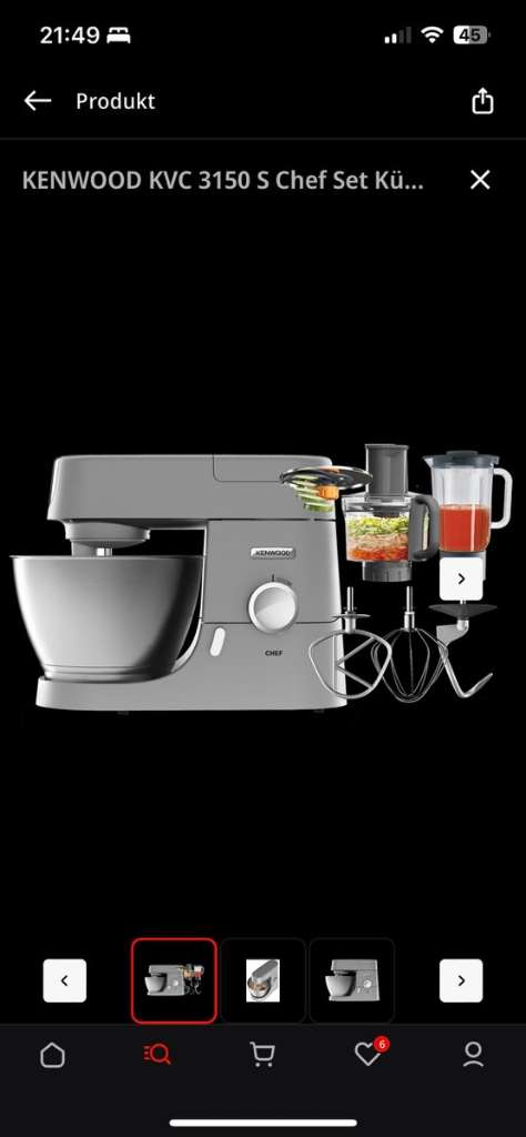 verkauft KENWOOD KVC 3150 S Chef Set Kuchenmaschine Silber Ruhrschusselkapazitat 4 6 l 1000 Watt