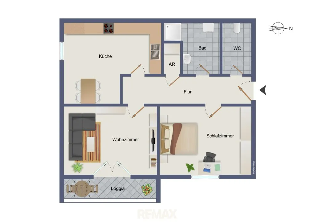 Einziehen und wohlfühlen - helle 2-Zimmer-Wohnung mit Loggia und Parkplatz – pohled 2
