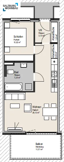 Wohnung – Seekirchen am Wallersee, Waldprechting - Ansicht 2