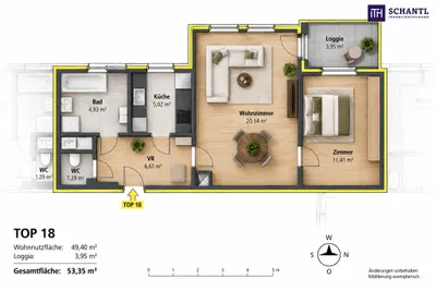 2-Zimmer-Wohnung kaufen in Wien – 49,4 m², € 199.000 – Bild 25 von 25