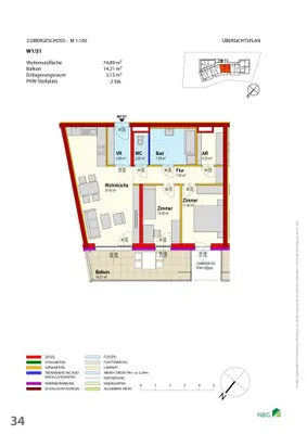 3-Zimmer-Wohnung mieten in Scheibbs – 74,6 m², € 809 – Bild 2 von 3