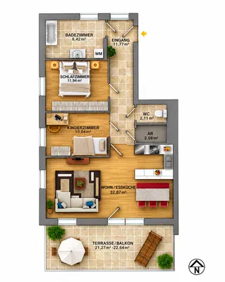 3-Zimmer-Wohnung kaufen in Vöcklabruck – 79 m², € 385.000 – Bild 2 von 16