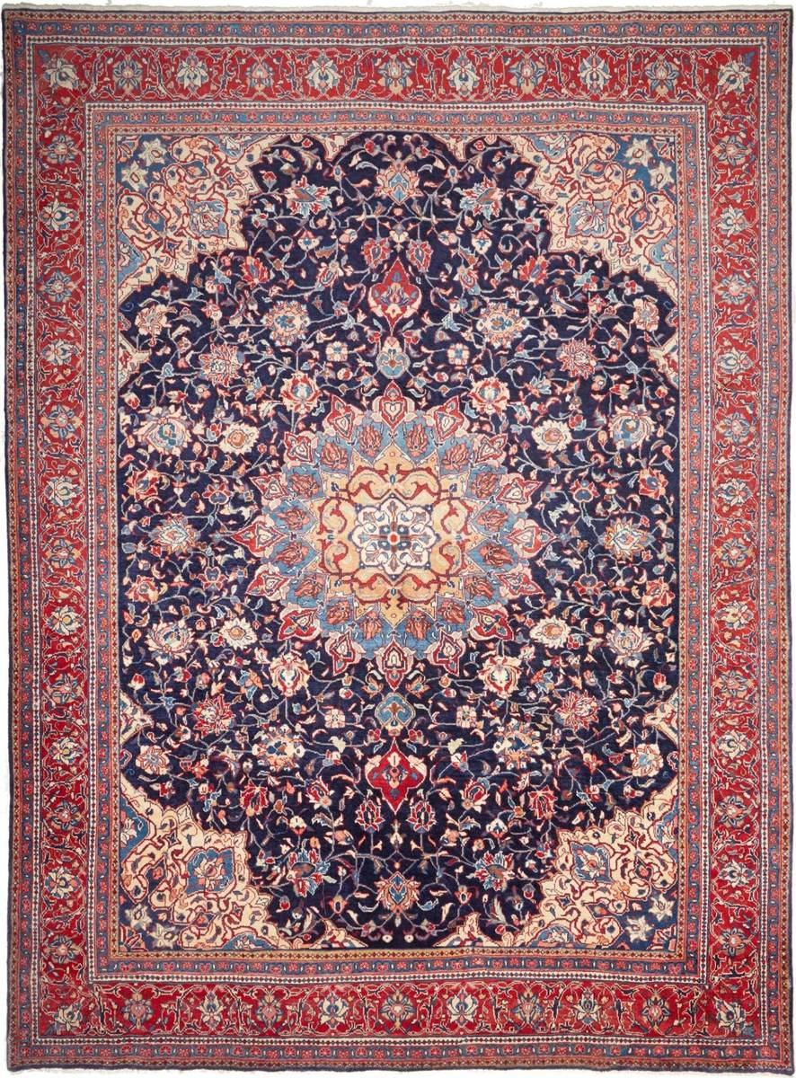 Exklusivaktion - Gratis EU-Versand Sarough Teppich 291 x 396cm, Schurwolle, florales Muster, handgeknüpft H1 Garantiert HANDGEKNÜPFT PERSER- & ORIENTTEPPICHE