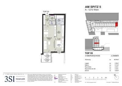 2-Zimmer-Wohnung kaufen in Wien – 48,65 m², € 297.800 – Bild 6 von 6