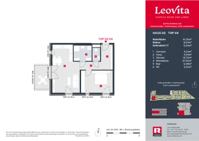 2-Zimmer-Wohnung kaufen in Bruck an der Leitha – 61,38 m², € 269.000 – Bild 3 von 15