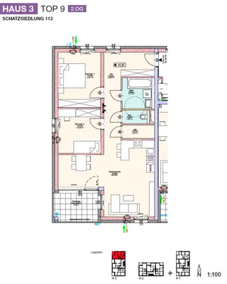 3-Zimmer-Wohnung mieten in Urfahr-Umgebung – 78 m², € 867 – Bild 3 von 4