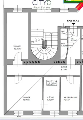 2-Zimmer-Wohnung kaufen in Wien – 60 m², € 135.000 – Bild 2 von 2