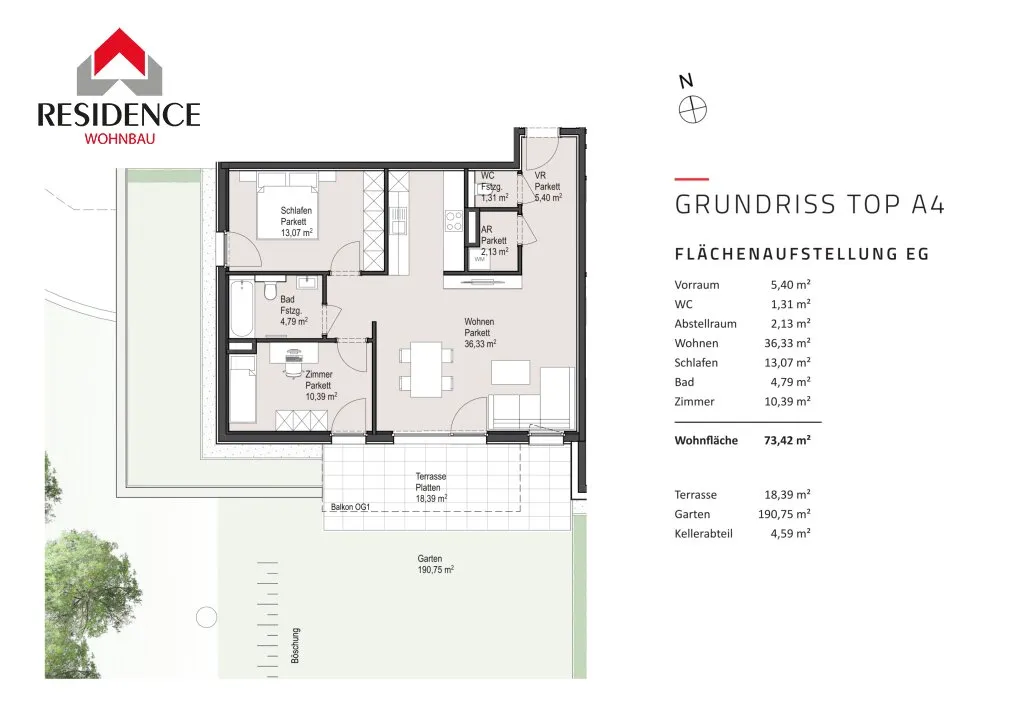 3-Zimmerwohnung mit großem Garten in Elixhausen - Ansicht 3