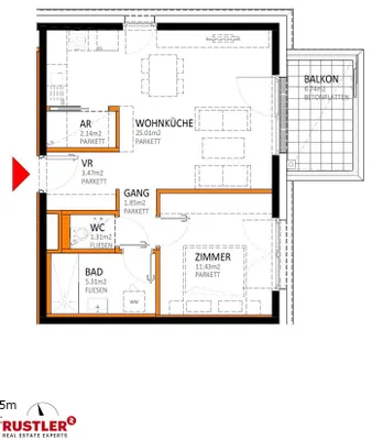 2-Zimmer-Wohnung kaufen in Wien – 50,52 m², € 314.000 – Bild 23 von 23