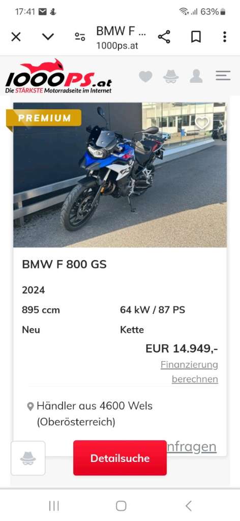 BMW F 800 GS   Beste Ausstattung die es gibt Privatverkauf Tourer