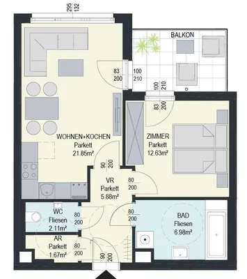 Ruhige 2 Zimmer Neubauwohnung - Nordbahnhof – Bild 3