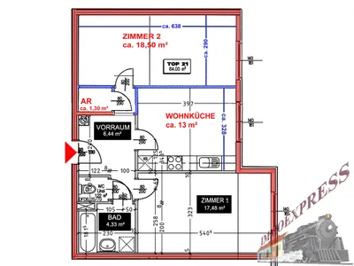 3-Zimmer-Wohnung kaufen in Wien – 64 m², € 275.000 – Bild 2 von 13