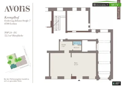 1-Zimmer-Gewerbeimmobilie mieten in Leoben – 73 m², € 708 – Bild 9 von 9