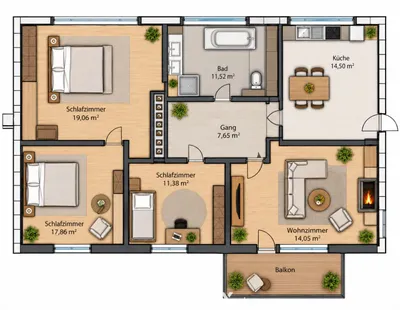 4-Zimmer-Wohnung kaufen in Graz – 85 m², € 230.000 – Bild 8 von 10