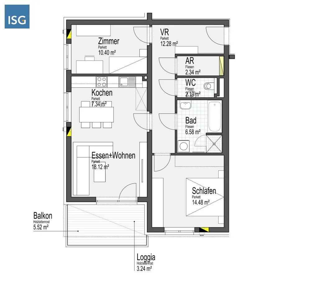 3-Zimmerwohnung in 5132 Geretsberg Nr. 73, Top 4 inkl. Garage - Ansicht 3