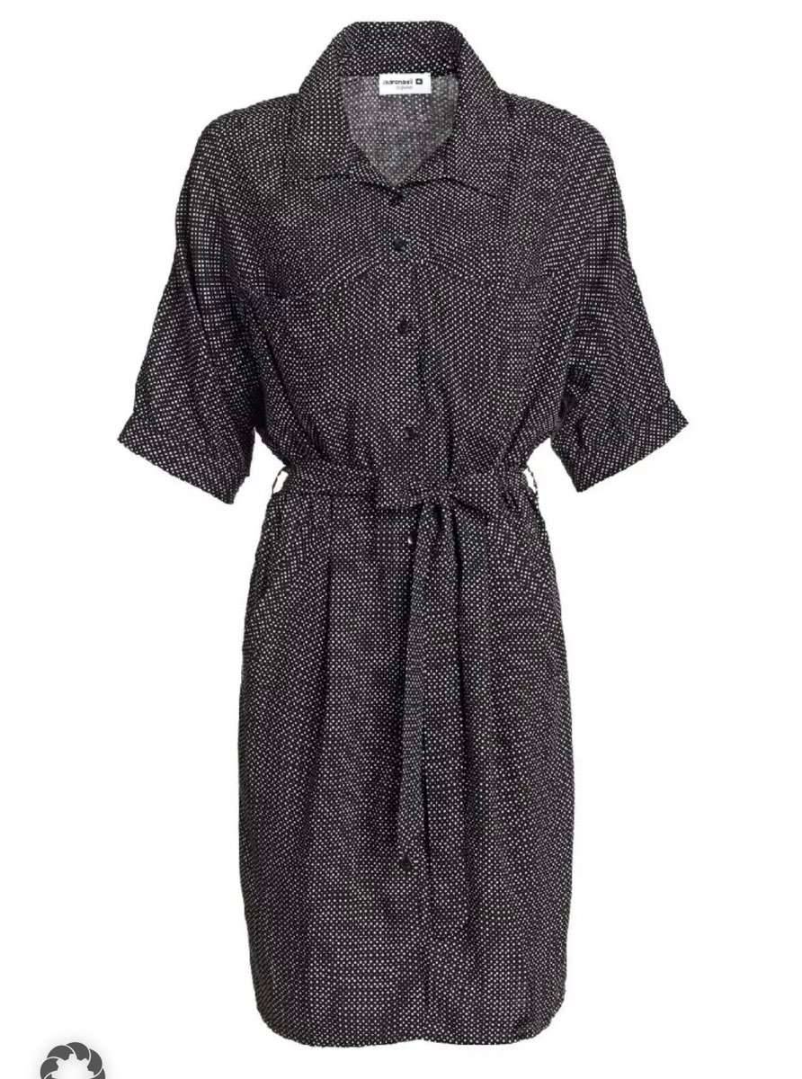 Maronski, Hemd Kleid kurz, schwarz gepunktet, S