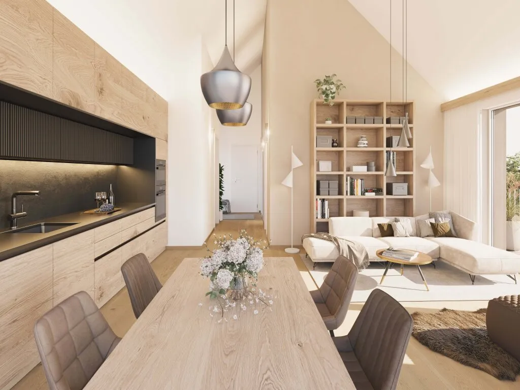 Moderne 3-Zi.-Erstbezugswohnung mit Balkon, Garage & Fußbodenheizung in Bischofshofen! - Ansicht 2