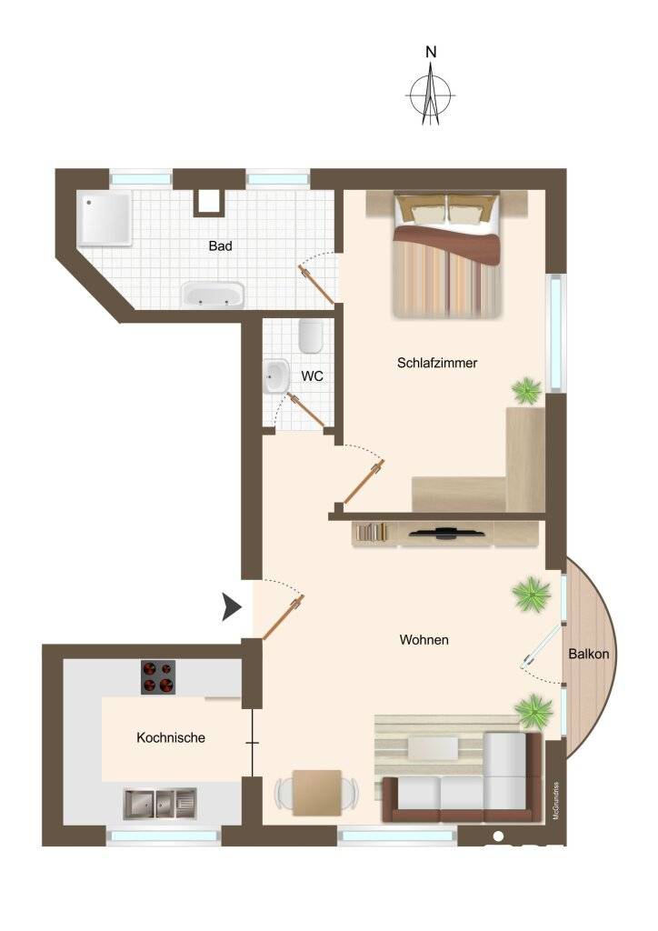 Helle 1-Zi-Wohnung mit Balkon & Stellplatz in Mittersill - Ihr neues Zuhause! - Ansicht 3