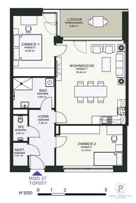 3-Zimmer-Wohnung mieten in Graz – 76 m², € 1.235 – Bild 6 von 7