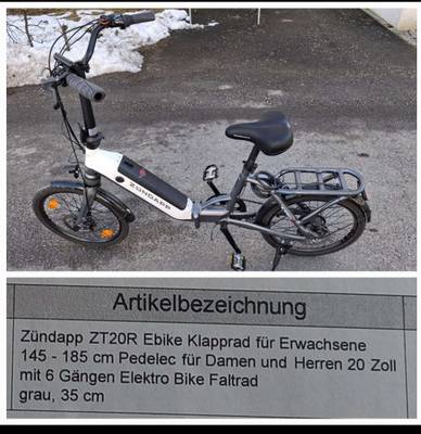 E-Bike Klapprad,  850,- (8750 Murdorf) - willhaben
