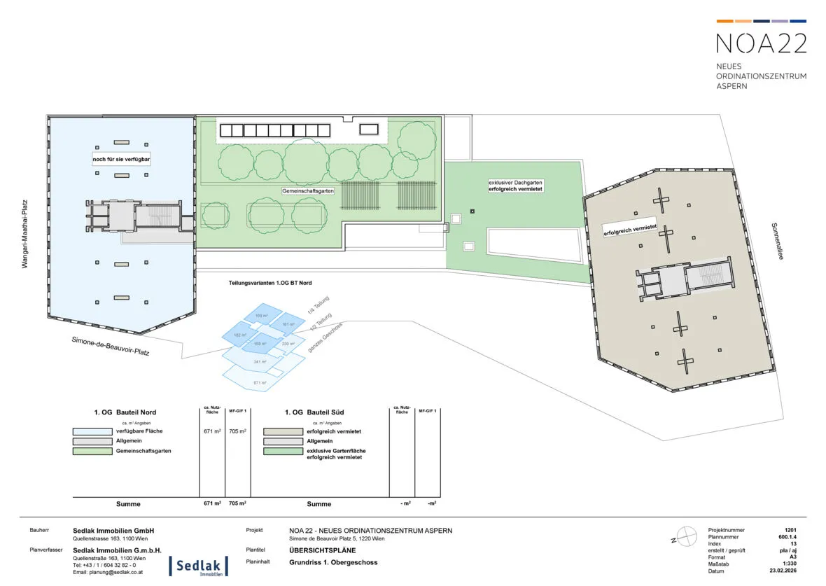 1/2 Geschoß im neuen Ordinationszentrum Aspern! PROVISIONSFREI! NOA22 Seestadt - Ansicht 3