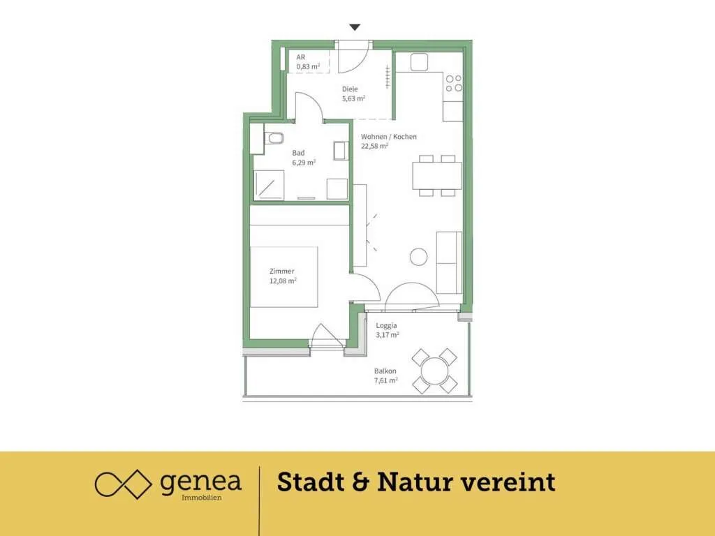 Wohnen im Grünen | Provisionsfrei | Hochwertige Apartments in JV Haus K - Widok 2