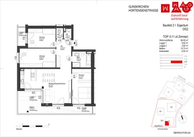 4-Zimmer-Wohnung kaufen in Wels-Land – 96,92 m², € 401.800 – Bild 5 von 6