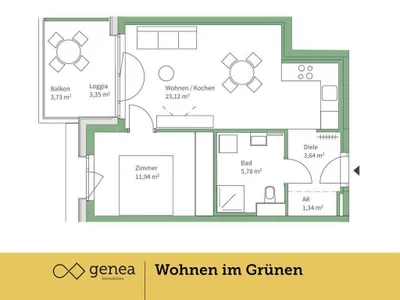 2-Zimmer-Wohnung kaufen in Graz – 45,82 m², € 222.000 – Bild 3 von 16
