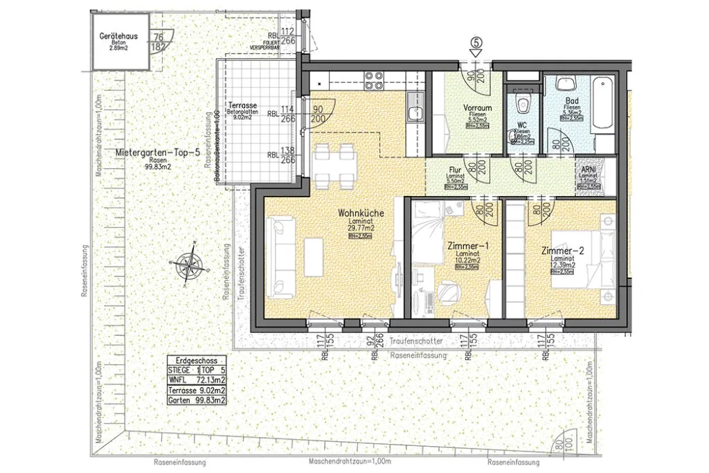 Moderne, südwestseitig gelegene Gartenwohnung - Ansicht 2