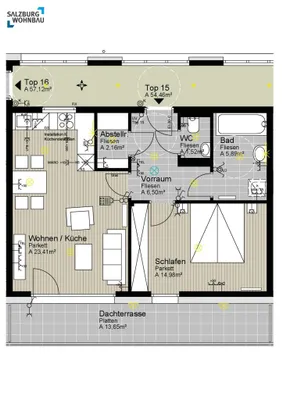 2-Zimmer-Wohnung mieten in Sankt Johann im Pongau – 54 m², € 726 – Bild 2 von 2