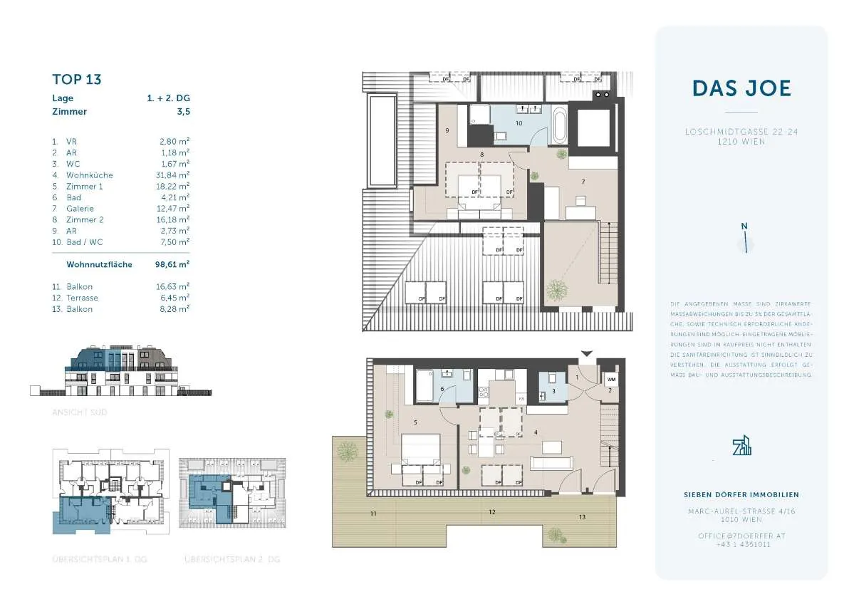 Südseitige Dachterrassen-Maisonette in Ruhelage | 3,5 Zimmer | Erstbezug - Ansicht 2