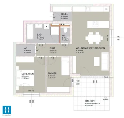 3-Zimmer-Wohnung kaufen in Ried im Innkreis – 73,45 m², € 269.500 – Bild 20 von 20