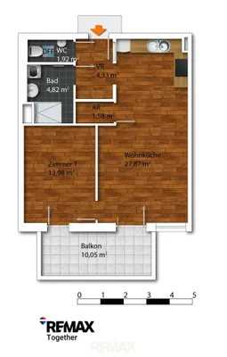 2-Zimmer-Wohnung mieten in Wien – 53,5 m², € 1.230 – Bild 9 von 9