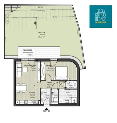 2-Zimmer-Wohnung kaufen in Sankt Pölten – 56,32 m², € 257.500 – Bild 16 von 19