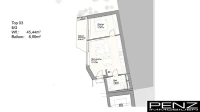 2-Zimmer-Wohnung kaufen in Linz – 45,44 m², € 315.000 – Bild 4 von 5