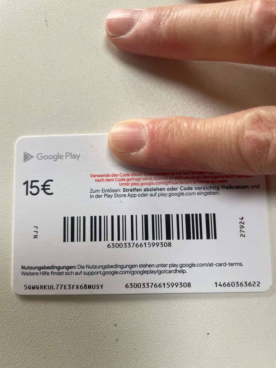 15 Google Play Guthaben,  10,- (8111 Judendorf) - willhaben