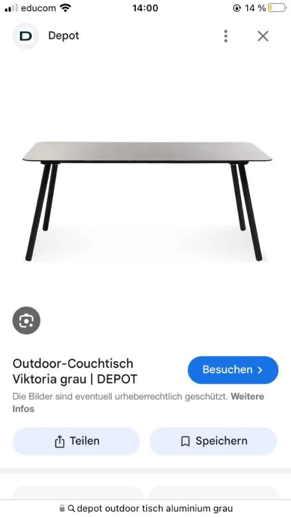 DEPOT Gartentisch UNBENUTZT, € 50,- (1060 Wien)