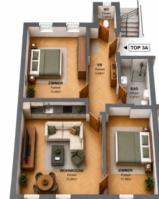 3-Zimmer-Wohnung kaufen in Wien – 64,95 m², € 299.000 – Bild 13 von 15