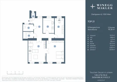 3-Zimmer-Wohnung kaufen in Wien – 95,38 m², € 429.000 – Bild 24 von 25