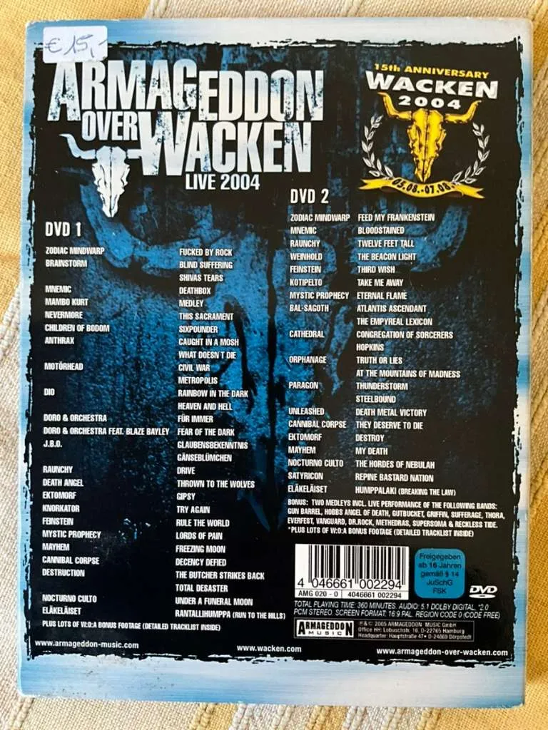 WACKEN Armageddon over WACKEN live 2004 DVD, € 5,- (1160 Wien
