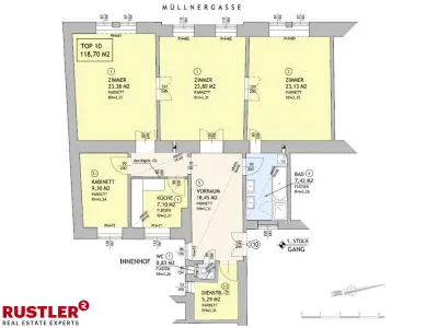 Unbefristete 4 Zimmer Wohnung in bester Lage – Bild 3