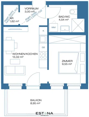 2-Zimmer-Wohnung mieten in Wien – 32 m², € 1.089 – Bild 9 von 9