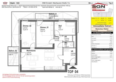 3-Zimmer-Wohnung mieten in Amstetten – 78,64 m², € 970 – Bild 16 von 16