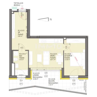 2-Zimmer-Wohnung mieten in Linz – 48,05 m², € 870 – Bild 21 von 21