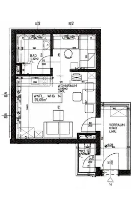 Wohnung mieten in Horn – 35,27 m², € 556 – Bild 3 von 3