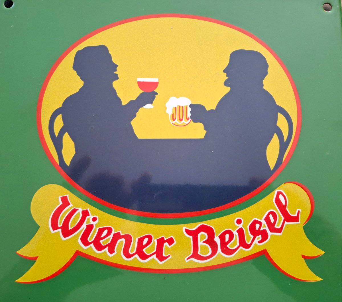 Emailschild Wiener Beisel Oldtimer Werkstatt Garage