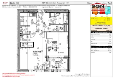 2-Zimmer-Wohnung mieten in Sankt Pölten Land – 52,72 m², € 707 – Bild 12 von 12
