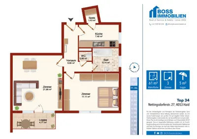 2-Zimmer-Wohnung mieten in Linz Land – 60,77 m², € 739 – Bild 13 von 13